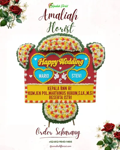 Karangan Papan Bunga Pernikahan di Bojonglor